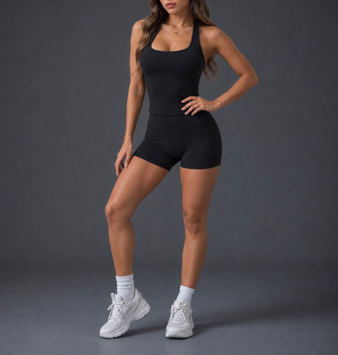 Conjunto con Top Halter color Negro